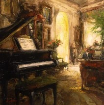 Stephen Shortridge Private Adagio Piano Music Vintage Art - £232.20 GBP