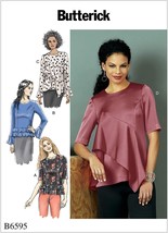 Butterick Sewing Pattern 6595 Women's Ruffle Blouse Size 14-22 - $8.96