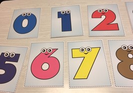 QUICK SALE  0 - 10 Full color Number People cards- Pre school Kindergarten Math - £7.14 GBP
