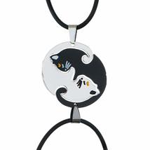 1 pair Jewelry Valentine&#39;s Day Embrace Fashion Black White Cat Necklace Pendant  - £7.87 GBP