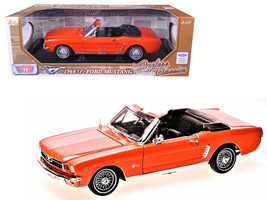 1964 1/2 Ford Mustang Convertible Orange Timeless Classics 1/18 Diecast Car Moto - £46.78 GBP