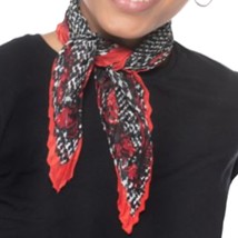 INC International Concepts Pleated Square Scarf Black &amp; Red New - £9.16 GBP