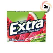 3x Packs Wrigley&#39;s Extra Sweet Watermelon Gum | 15 Sticks Per Pack | Sugar Free! - £8.78 GBP