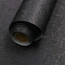 Abyssaly Black Silk Wallpaper Embossed Self Adhesive Peel And Stick Wall... - £25.81 GBP