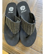 Yellow Box Bejeweled Flip Flops - $45.00