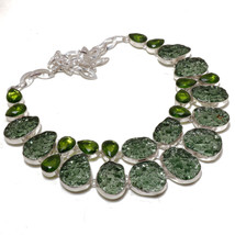 Green Moldavite Peridot Handmade Gemstone Fashion Necklace Jewelry 18&quot; SA 5058 - £11.79 GBP