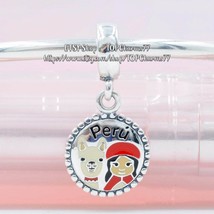 925 Sterling Silver Exclusive Peru Dangle Charm With Enamel Charm  - £13.90 GBP