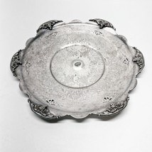 Serving Dish Plate Ep Copper Essay Lead Mount Silver Plate Ornate Vintage 9.5&quot; d - $19.77