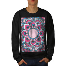 Wellcoda Hindu Lotus Mens Sweatshirt, Ornament Casual Pullover Jumper - $30.17+