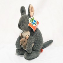 Kangaroo with Joey Plush Stuffed Animal 9&quot; Wild Republic Gray - £14.23 GBP