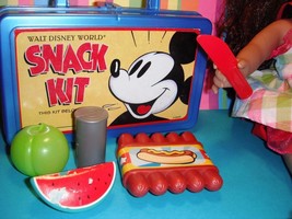 Disney World Mickey Mouse Lunch Box w/ Play Food Rare Vintage Discontinued Item - £31.15 GBP