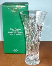 Lenox Irish Spring MacKenna Crystal Bud Vase 8&quot;H Diamond Cut Made in Ire... - £75.63 GBP