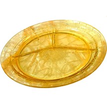 Vintage Anchor Hocking Yellow Depression Cameo/Ballerina 10 1/2&quot; Grill Plate - £15.72 GBP