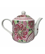 Vera Bradley Pinwheel Pink Paisley Ceramic Teapot Andrea by Sadek Collec... - €25,66 EUR