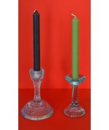 Crystal/Dining/Home/Kitchen-Vintage Blue Cut Glass and Blue Glass Candle... - $27.00