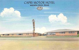 Capri Motor Hotel Motel Highway 287 82 Wichita Falls Texas 1950s linen postcard - £5.53 GBP