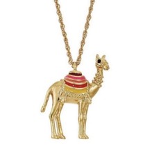 KATE SPADE 12K Gold Plated Spice Things Up Camel Mini Pendant Necklace NEW - £35.44 GBP