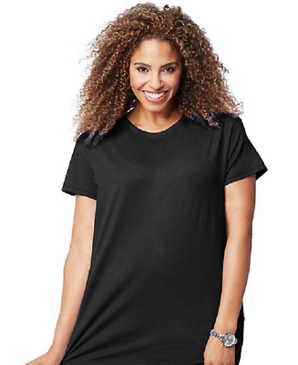 New Just My Size Short Sleeve Crew Neck Jersey Women&#39;s Tee Black 2X 18-20W - $4.46