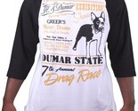Hawke &amp; Dumar Mens Drag Race Baseball Black White Raglan T-Shirt NWT - $44.65
