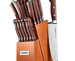 15-Piece Kitchen Knife Set with Block, Stainless Steel Knives, include S... - £74.53 GBP
