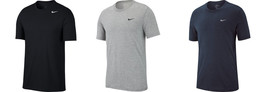 Nike Men&#39;s Dry Tee Drifit Cotton Crew Solid - £19.53 GBP