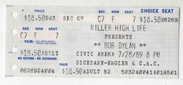 July 28 1989 Bob Dylan Ticket Civic Arena Pittsburgh - £38.91 GBP