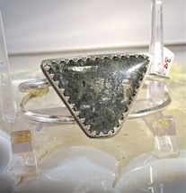 Handmade Custom Marcasite Cuff Bracelet Sterling Silver Adjustable Irridescent - £55.36 GBP