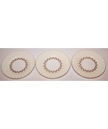 EXQUISITE SET OF 3 MINTON ENGLAND CHEVIOT GOLD LAUREL RING 6&quot; BREAD PLATES - £13.16 GBP