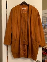 Vintage 90s Ann Taylor camel color suede skirt suit - $49.50