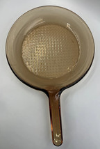 Corning Vision Ware Amber 10 &quot; Glass Skillet Fry Pan with Waffle Bottom - £13.06 GBP