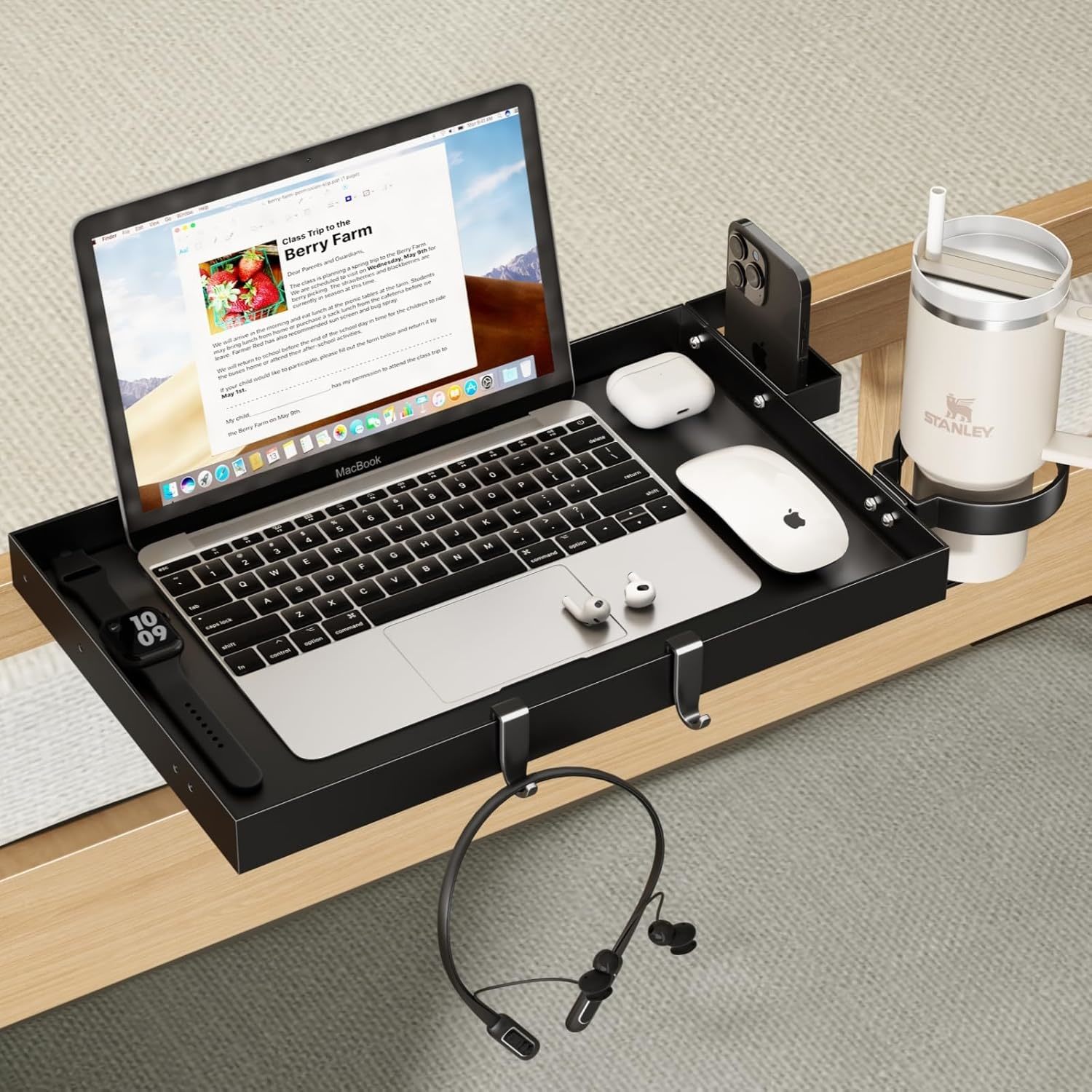 Bedside Shelf Metal,Bunk Bed Table Shelf For Top Bunk Heavy Duty Clip On... - $44.99