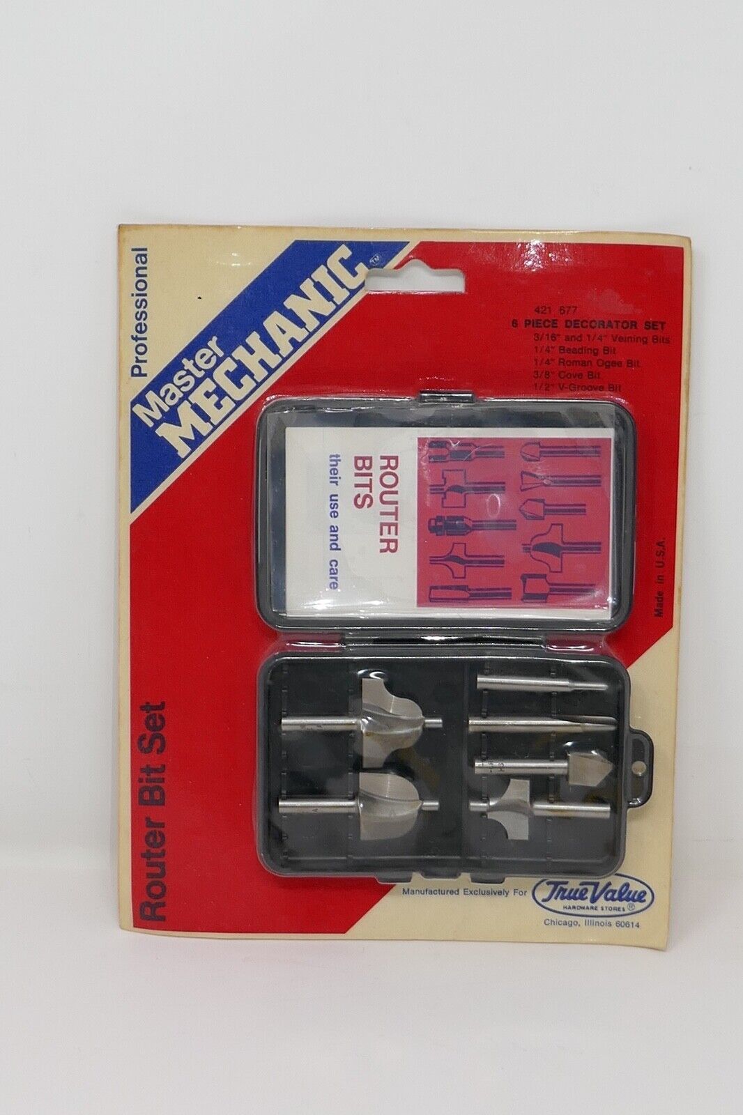 True Value Master Mechanic 6 Piece Router Bit Set NOS - $44.99