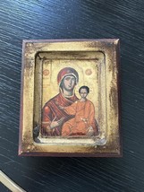 Madonna and Child Byzantine Icon with Certificate and Gold-T - $2,787.49 MXN