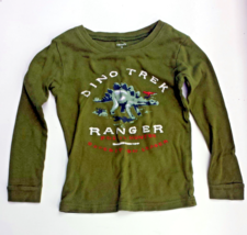 Carter&#39;s Dinosaur Tee Shirt Top Green Long Sleeve Toddler Size 5 Stegosa... - $12.86