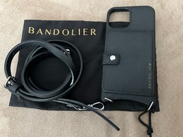 Bandolier Leather Crossbody in Black/Gold for iPhone 12 Pro | Inc Leather Strap - £38.46 GBP