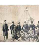 1891 Officers At Fort Keogh Plate Print Victorian Indian Wars History F6H - $570.99 MXN