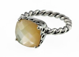 Pandora Sterling Silver Twist Sincerity Ring Mother of Pearl Size 7.5 - £93.87 GBP