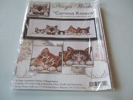 NEW  DESIGN WORKS COUNTED CROSS STITCH PICTURE KIT   CURIOUS KITTENS   #... - £16.81 GBP