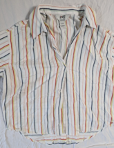 Ellen Degeneres Short Sleeve Shirt Stripe Love Size Large Women&#39;s Wear Pull Over - £13.36 GBP