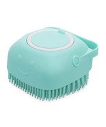 Pet Bath Massage Brush Puppy Dog Cat Grooming Cleaning Soft Blue - £14.19 GBP