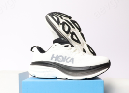 White- Black Hoka Bondi 8 Sneakers Women Size 9 US Athletic running  - £81.18 GBP