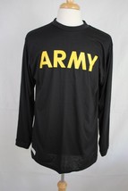 US Army Issue Black &amp; Gold PT Physical Fitness Long Sleeve Shirt size Large - £15.56 GBP