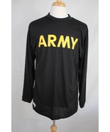 US Army Issue Black &amp; Gold PT Physical Fitness Long Sleeve Shirt size Large - £15.63 GBP