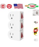 3-Pack Grounded Outlet Adapter with On/Off Power Switch - Safety and Con... - $280.49 MXN