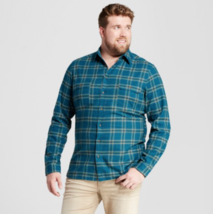 Men&#39;s Plaid Standard Fit Long Sleeve Pocket Flannel Button-Down Shirt Si... - £12.76 GBP