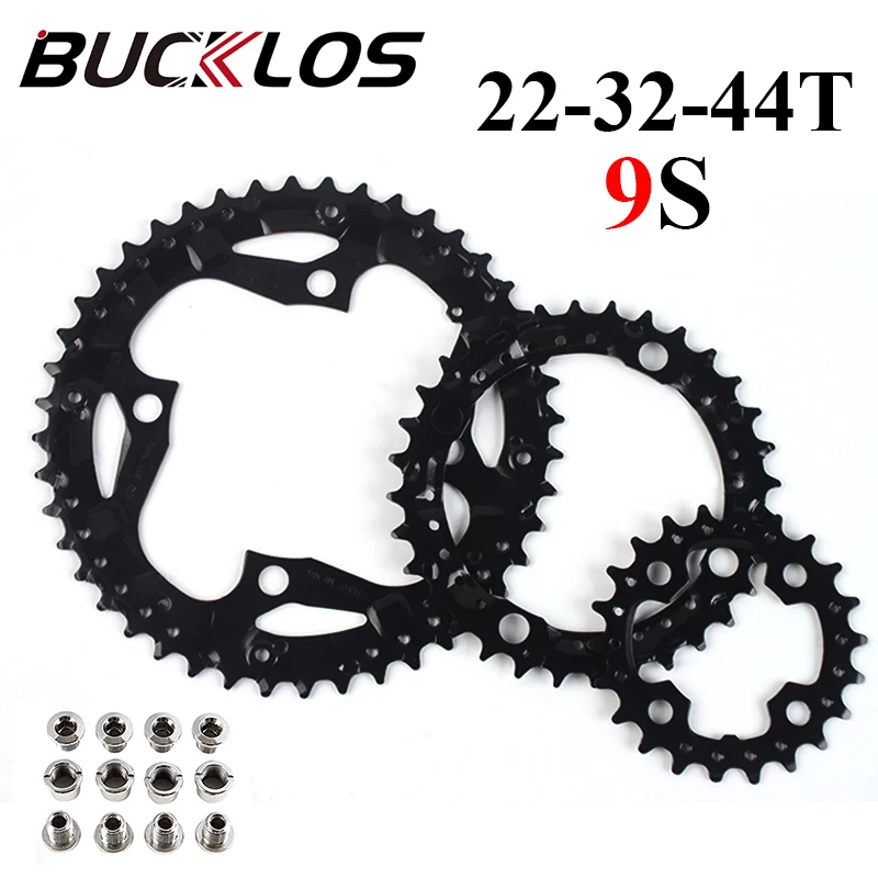 BUCKLOS Triple Chain 22T 24T 32T 42T 44T Bike Chainring 104bcd MTB Chainwheel Sp - £97.36 GBP