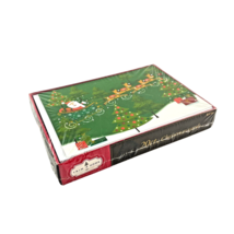 Vintage K-Mart Christmas Card Set of 20 Santa Flying Sleigh Over Trees - $17.81
