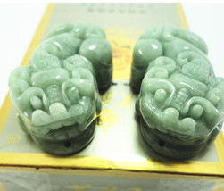 Free Shipping -  Jade treasures Amulet genuine  green jade jadeite carved &#39;&#39;pi y - £19.90 GBP