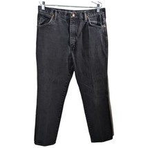 USA Wrangler Mens 35x30 Black Cowboy Cut Jeans 936wbk Vintage Denim - $35.02