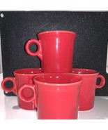 Fiestaware O Ring Coffee Mugs Scarlet  Red Homer Laughlin- Set of 4 - $28.00